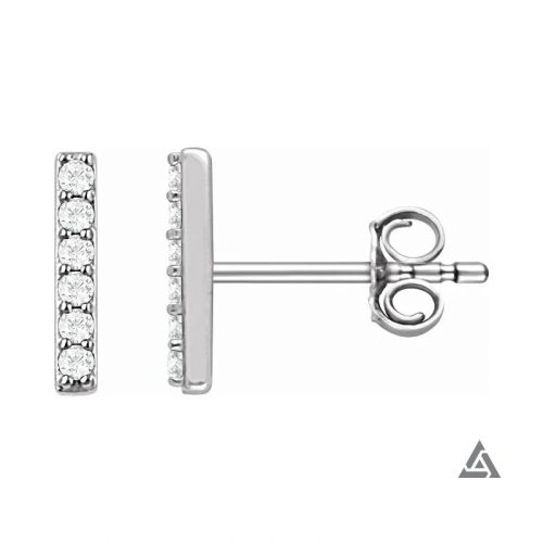 Diamond Bar Earrings, 0.10-carat