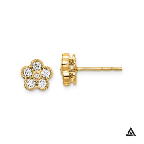 Diamond Floral Stud Earrings, 0.50 CTW