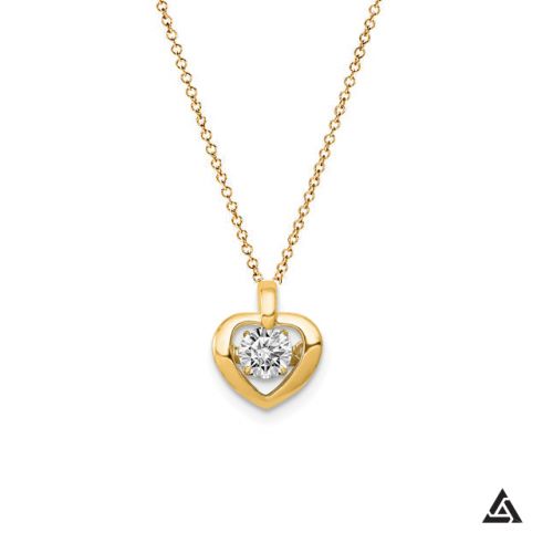 0.25 CT Diamond Heart Pendant and Chain