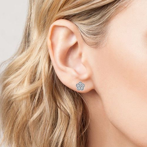 Diamond Floral Stud Earrings, 1.02 CTW