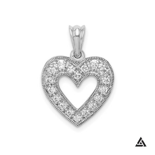Diamond Open Heart Pendant and Chain
