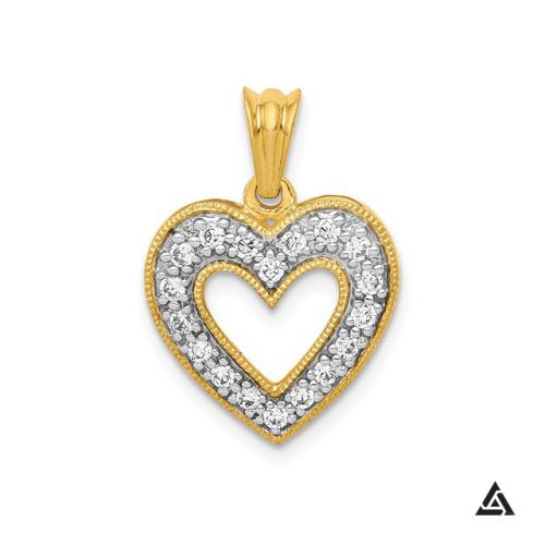 Diamond Open Heart Pendant and Chain