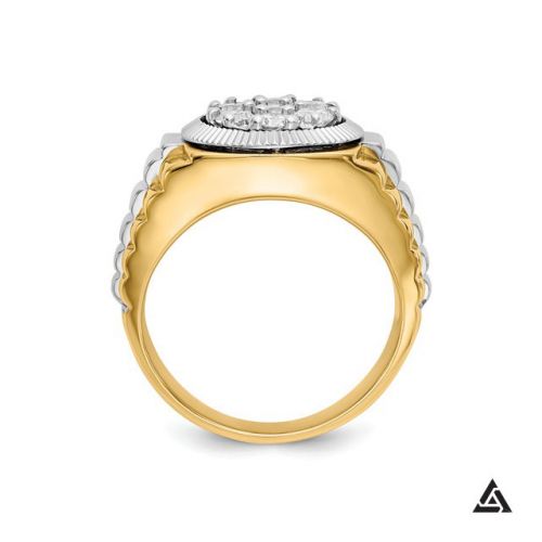 Two Tone Diamond Men's Ring