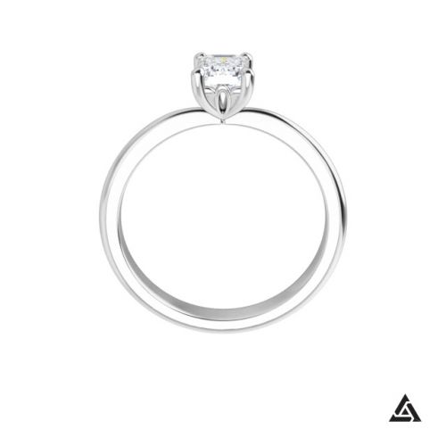 0.92-Carat Emerald Cut Diamond Solitaire Engagement Ring