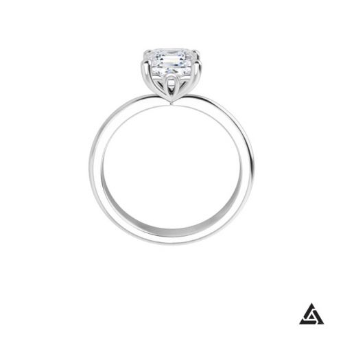 1.00-Carat Asscher Cut Diamond Solitaire Engagement Ring