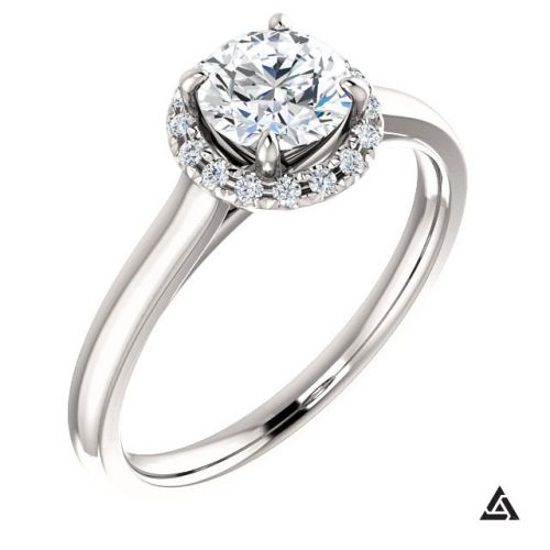 1.04 Carat Round Brilliant Diamond Halo Engagement Ring