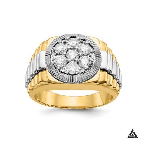 Two Tone Diamond Men's Ring