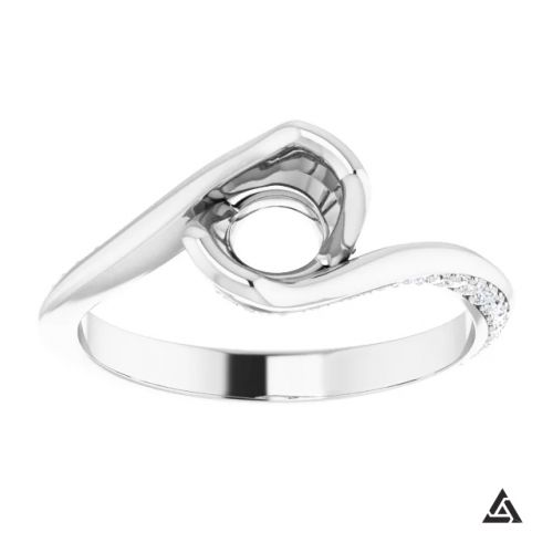 Modern Accented Diamond Engagement Ring Mounting (semi-set)