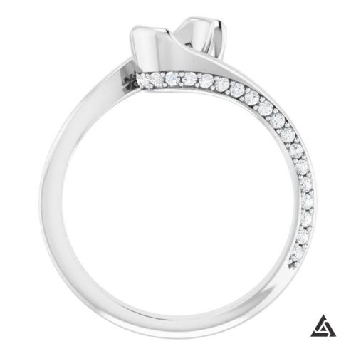 Modern Accented Diamond Engagement Ring Mounting (semi-set)