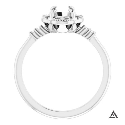 Modern Accented Engagement Ring Mounting (semi-set)