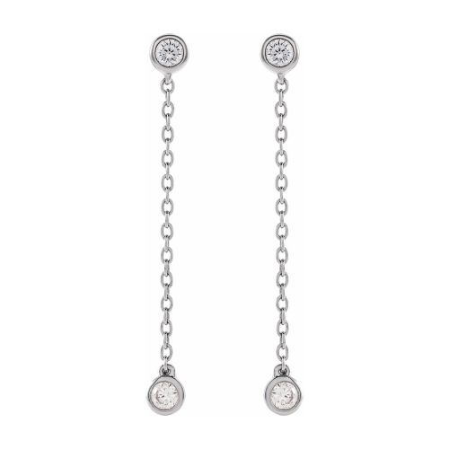 0.25 CTW Lab-grown Diamond Chain Earrings, 14k Gold