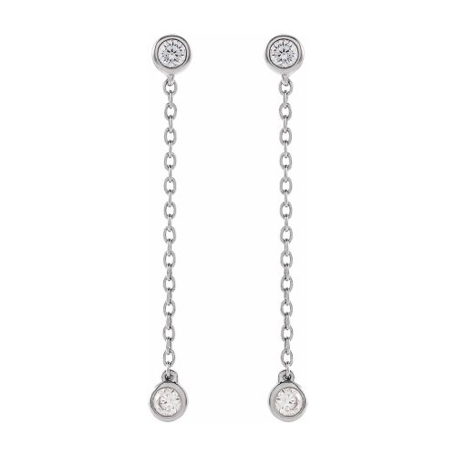 0.25 CTW Lab-grown Diamond Chain Earrings, 14k Gold