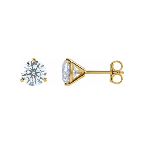 2.00 CTW Lab-grown Diamond Earrings, 14k Yellow Gold