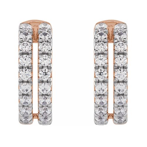 0.50 CTW Lab-grown Diamond Hoop Earrings, 14k Gold