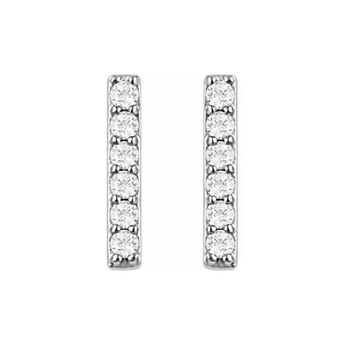 Lab-created Diamond Bar Earrings, 14k Gold