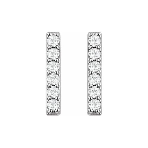 Lab-created Diamond Bar Earrings, 14k Gold