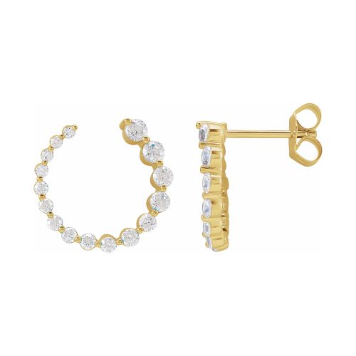 Lab Diamond Front-back Drop Earrings, 14k Gold