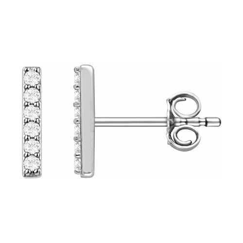 Lab-created Diamond Bar Earrings, 14k Gold